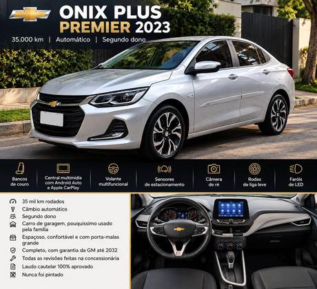 CHEVROLET ONIX 1.0 TURBO FLEX PLUS PREMIER AUTOMÁTICO