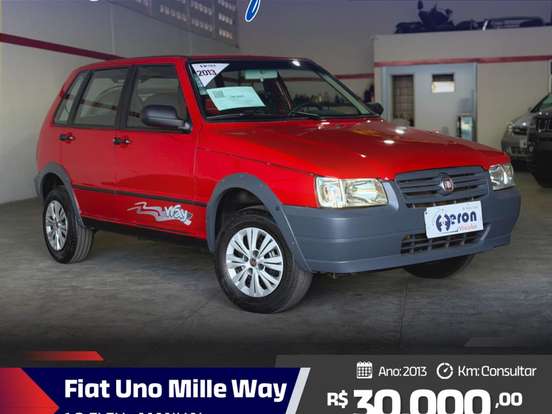 FIAT-UNO-1.0 MPI MILLE WAY ECONOMY 8V FLEX 4P MANUAL FIAT-UNO-2013