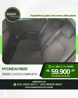 HYUNDAI-HB20-1.0 12V FLEX SENSE MANUAL HYUNDAI-HB20-2021
