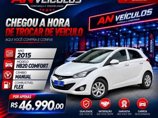 HYUNDAI-HB20-1.0 COMFORT 12V FLEX 4P MANUAL HYUNDAI-HB20-2015