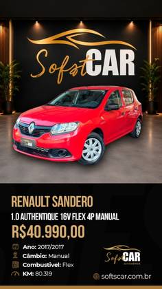 RENAULT SANDERO 1.0 AUTHENTIQUE 16V FLEX 4P MANUAL