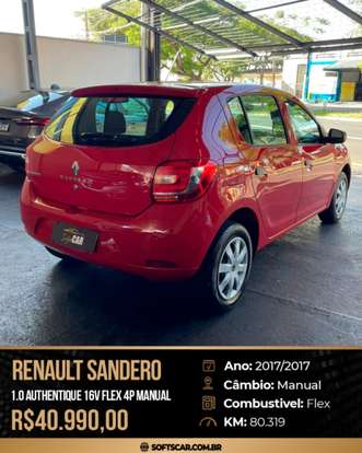 RENAULT-SANDERO-1.0 AUTHENTIQUE 16V FLEX 4P MANUAL RENAULT-SANDERO-2017