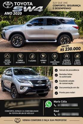 TOYOTA-HILUX SW4-2.8 SRX 4X4 7 LUGARES 16V TURBO INTERCOOLER DIESEL 4P AUTOMÁTICO TOYOTA-HILUX SW4-2020