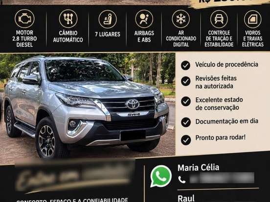 TOYOTA-HILUX SW4-2.8 SRX 4X4 7 LUGARES 16V TURBO INTERCOOLER DIESEL 4P AUTOMÁTICO TOYOTA-HILUX SW4-2020