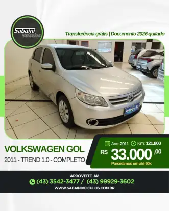 VOLKSWAGEN-GOL-1.0 MI TREND 8V FLEX 4P MANUAL VOLKSWAGEN-GOL-2011