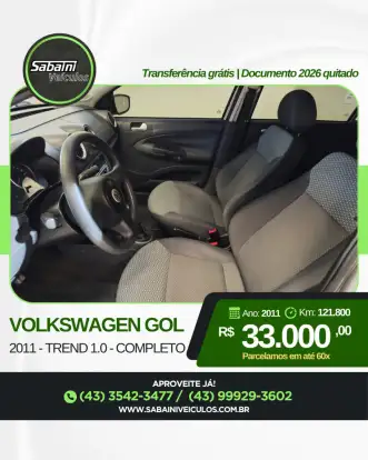 VOLKSWAGEN-GOL-1.0 MI TREND 8V FLEX 4P MANUAL VOLKSWAGEN-GOL-2011