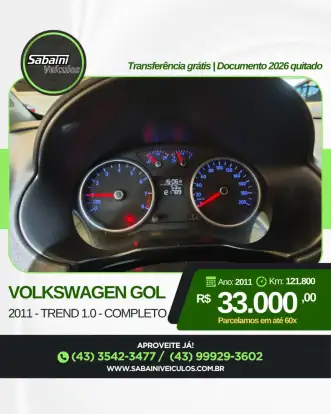 VOLKSWAGEN-GOL-1.0 MI TREND 8V FLEX 4P MANUAL VOLKSWAGEN-GOL-2011