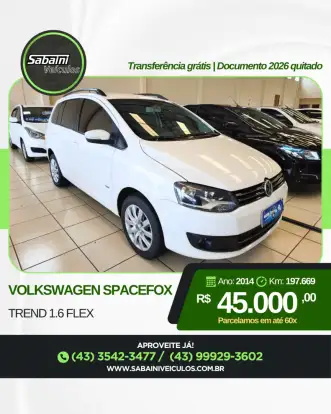 VOLKSWAGEN-SPACEFOX-1.6 MI TREND 8V FLEX 4P MANUAL VOLKSWAGEN-SPACEFOX-2014