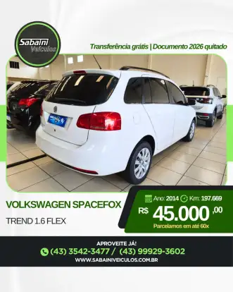 VOLKSWAGEN-SPACEFOX-1.6 MI TREND 8V FLEX 4P MANUAL VOLKSWAGEN-SPACEFOX-2014