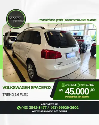VOLKSWAGEN-SPACEFOX-1.6 MI TREND 8V FLEX 4P MANUAL VOLKSWAGEN-SPACEFOX-2014
