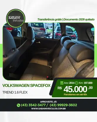 VOLKSWAGEN-SPACEFOX-1.6 MI TREND 8V FLEX 4P MANUAL VOLKSWAGEN-SPACEFOX-2014