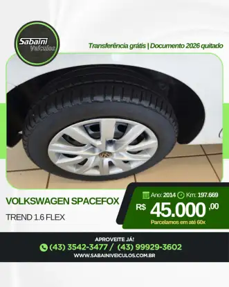 VOLKSWAGEN-SPACEFOX-1.6 MI TREND 8V FLEX 4P MANUAL VOLKSWAGEN-SPACEFOX-2014