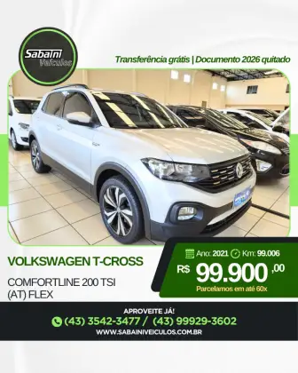 VOLKSWAGEN T-CROSS 1.0 200 TSI TOTAL FLEX COMFORTLINE AUTOMÁTICO