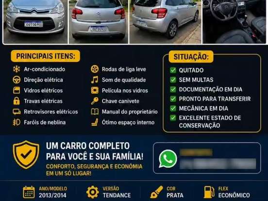 CITROËN-C3-1.5 TENDANCE 8V FLEX 4P MANUAL CITROËN-C3-2013