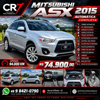 MITSUBISHI-ASX-2.0 4X2 16V GASOLINA 4P AUTOMÁTICO MITSUBISHI-ASX-2014