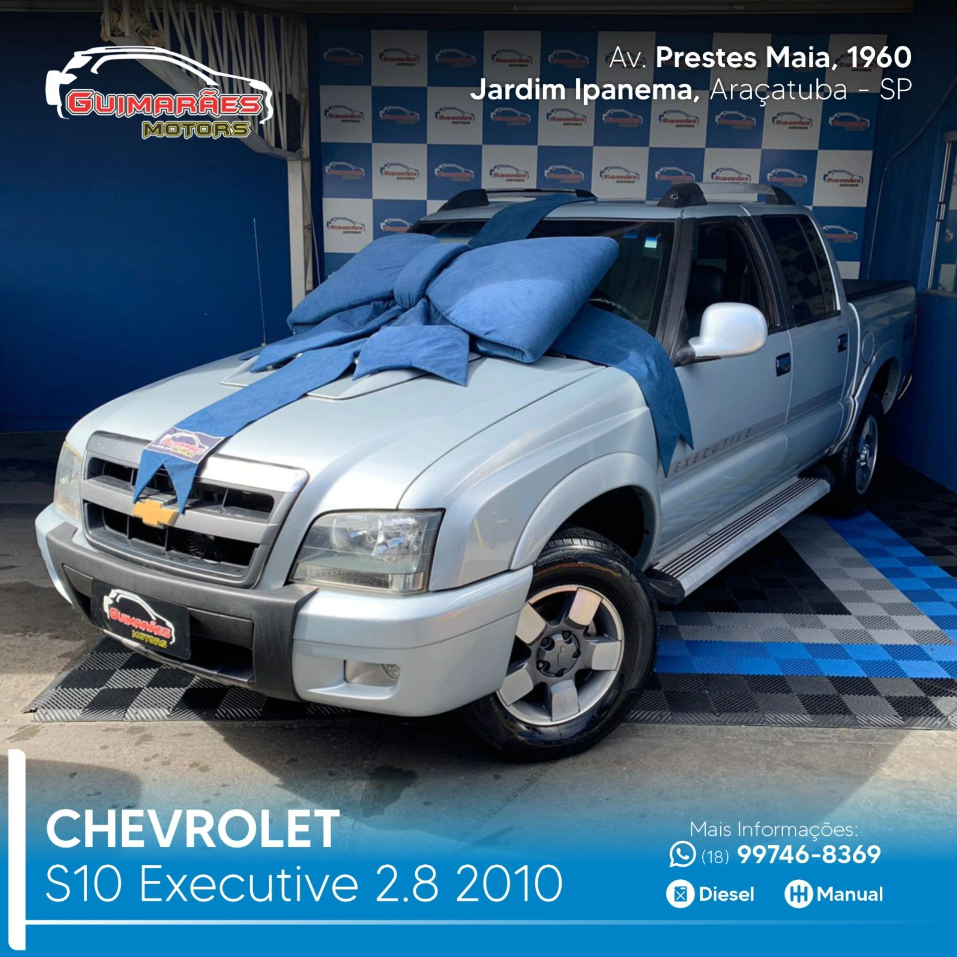 CHEVROLET S10 2.8 EXECUTIVE 4X4 CD 12V TURBO ELECTRONIC INTERCOOLER DIESEL 4P MANUAL