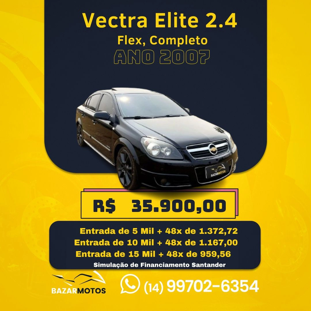 CHEVROLET VECTRA 2.4 MPFI ELITE 16V FLEX 4P AUTOMÁTICO